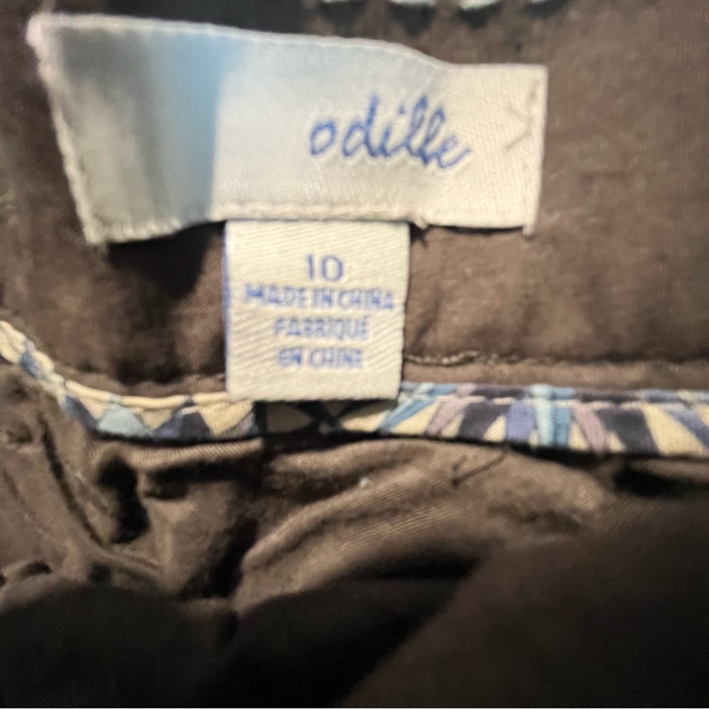 Odille By Anthropologie Olive Green A-Line Cotton Skirt With Pockets SZ 10 - Picture 3 of 7